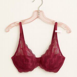 LA VIE EN ROSE | NWT | Dark Red Lace Bra -  38B